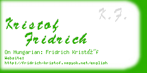 kristof fridrich business card